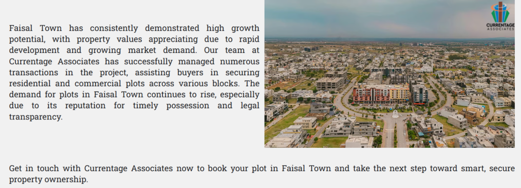 Faisal Town Islamabad in Pakistan